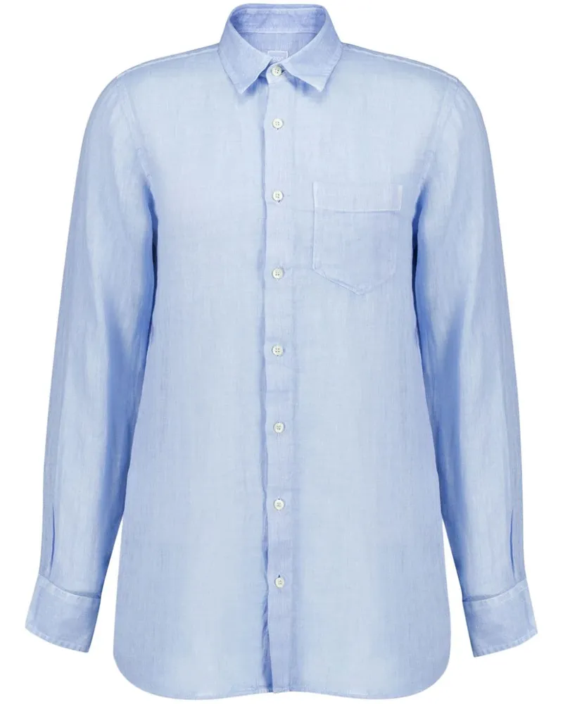 120% Lino Hemd aus Leinen - Blau Blau
