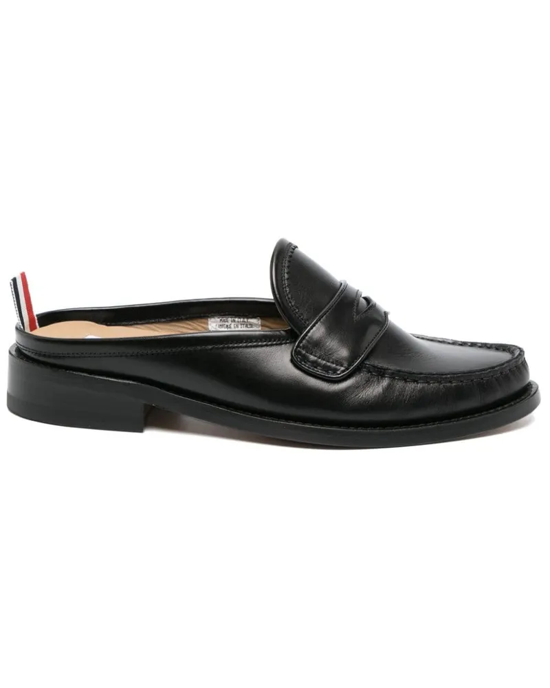 Thom Browne Penny-Mules mit Falten - Schwarz Schwarz