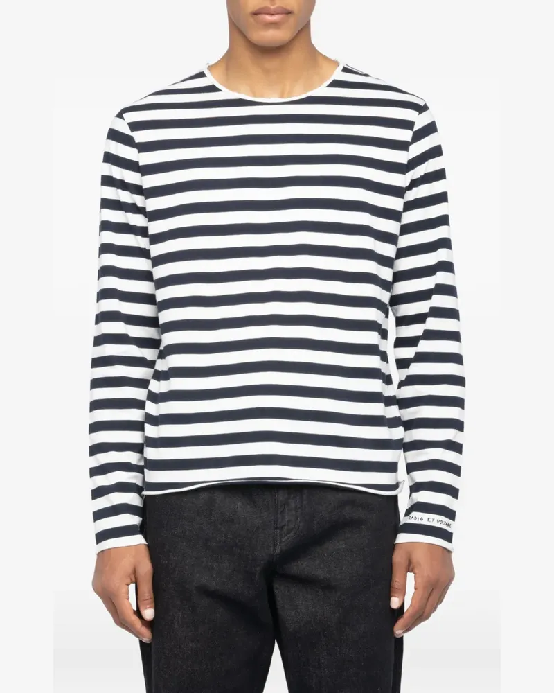 Zadig & Voltaire Gestreiftes Timo Langarmshirt - Weiß Weiß