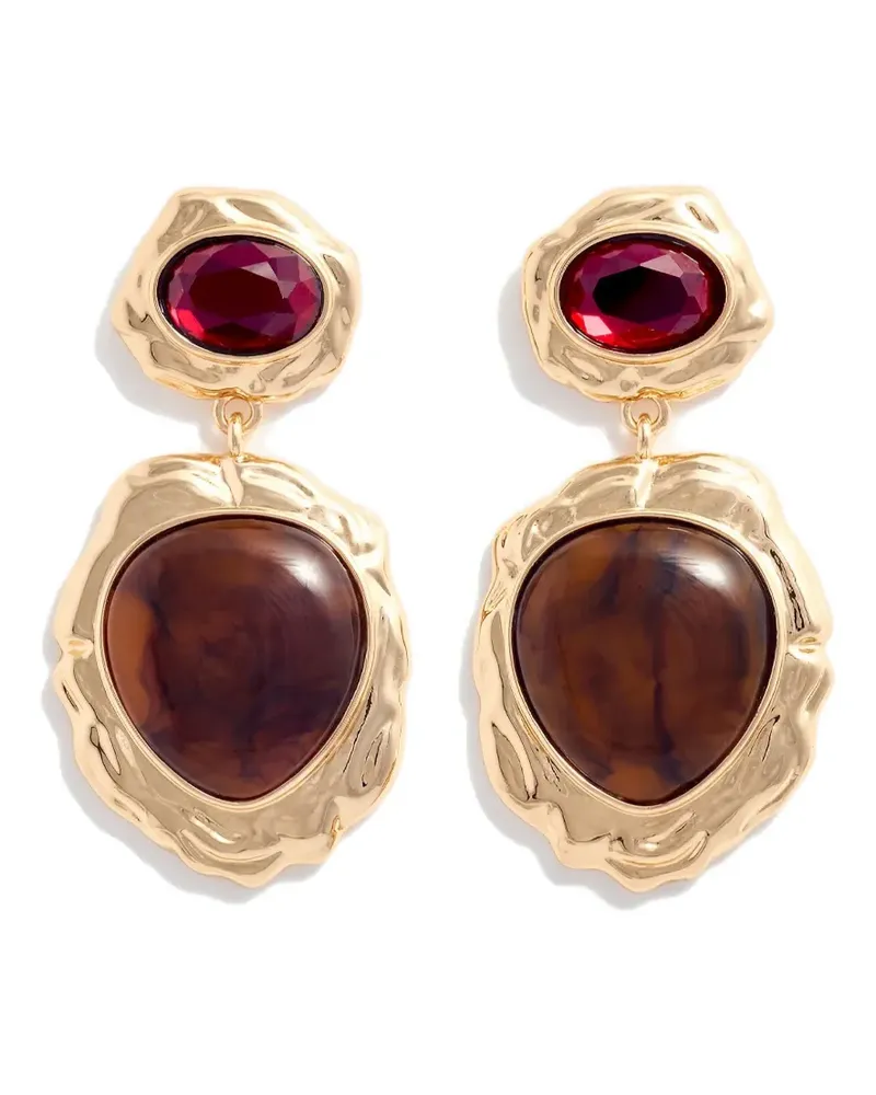 Self-Portrait tiered resin earrings - Gold Gold