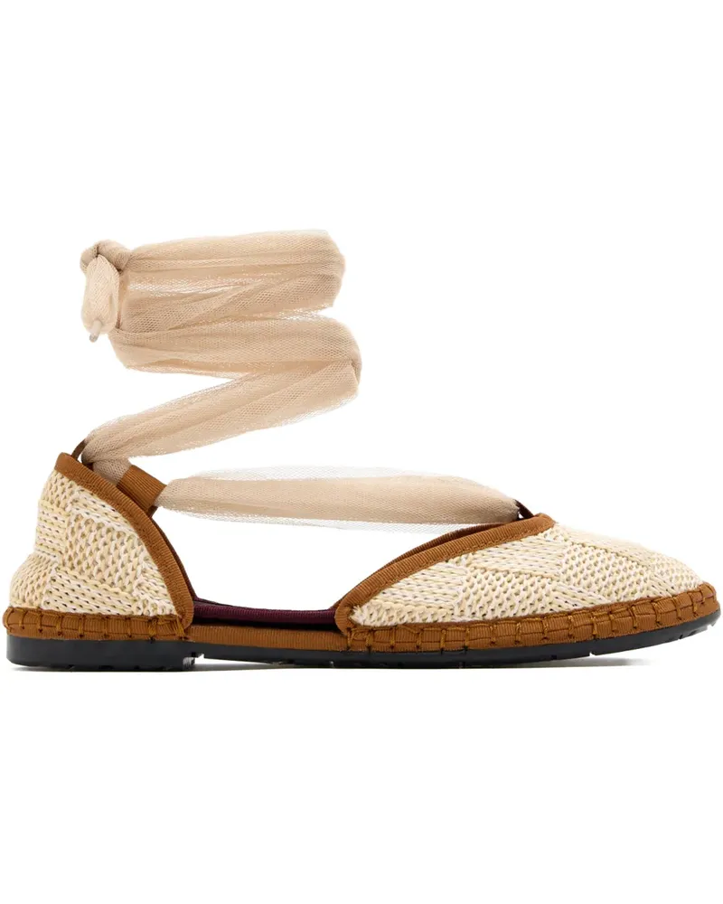 FLABELUS Isabella ribbon weave espadrilles - Nude Nude