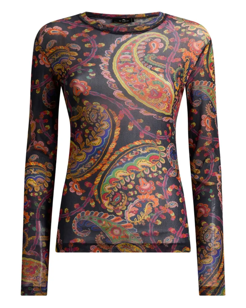 Etro Cropped-Top mit Paisleymuster - Blau Blau