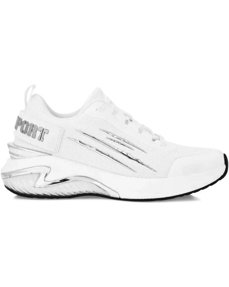 Philipp Plein Mesh-Sneakers mit Metallic-Streifen - Weiß Weiß