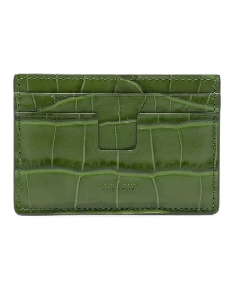 Tom Ford T Line Kartenetui mit Kroko-Effekt - Grün Grün