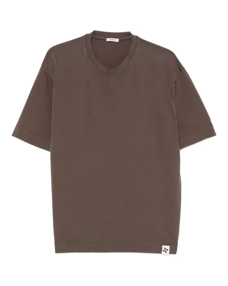 IMPERIAL T-Shirt mit Logo-Patch - Braun Braun