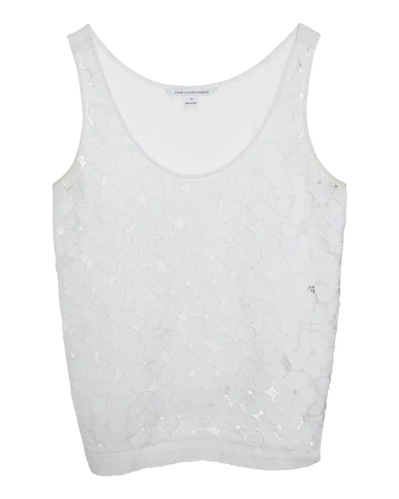 Diane von Furstenberg Top mit floralem Spitzenmuster - Weiß Weiß