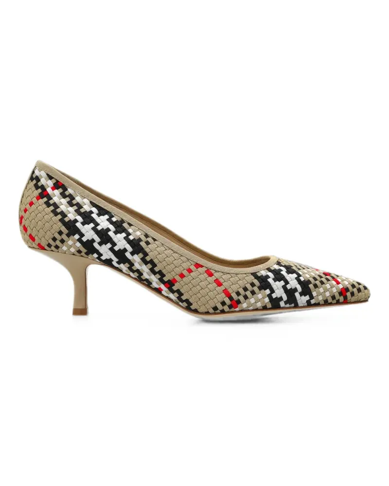 Burberry Check woven pumps - Nude Nude
