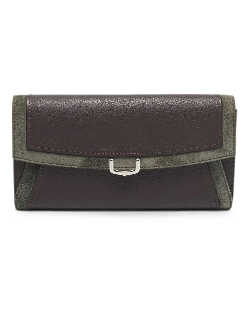 Cartier C De  leather and suede continental wallet - Braun Braun