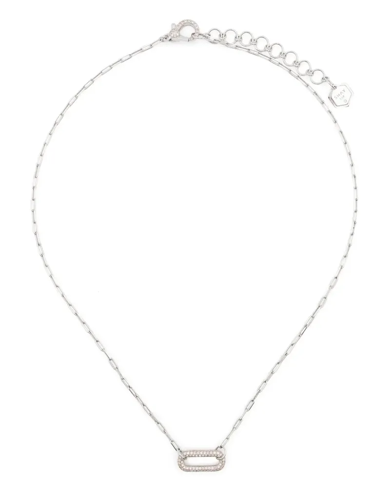 SHAY 18kt Weißgoldhalskette mit Diamantanhänger - Silber Silber