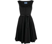 Kleid mit Logo-Schild - Schwarz