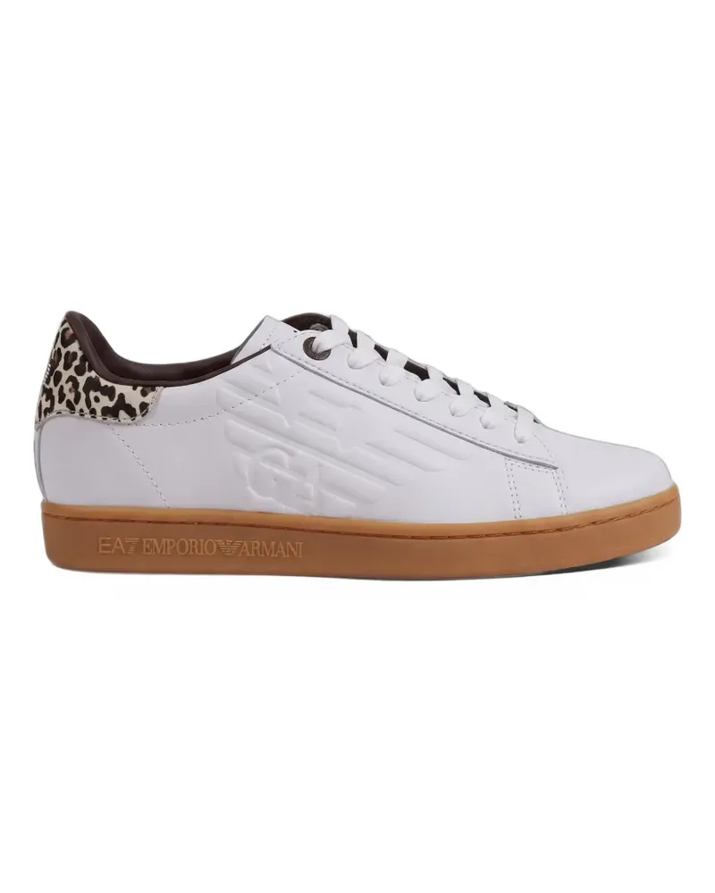 EA7 Sneakers mit Logo-Prägung - Weiß Weiß