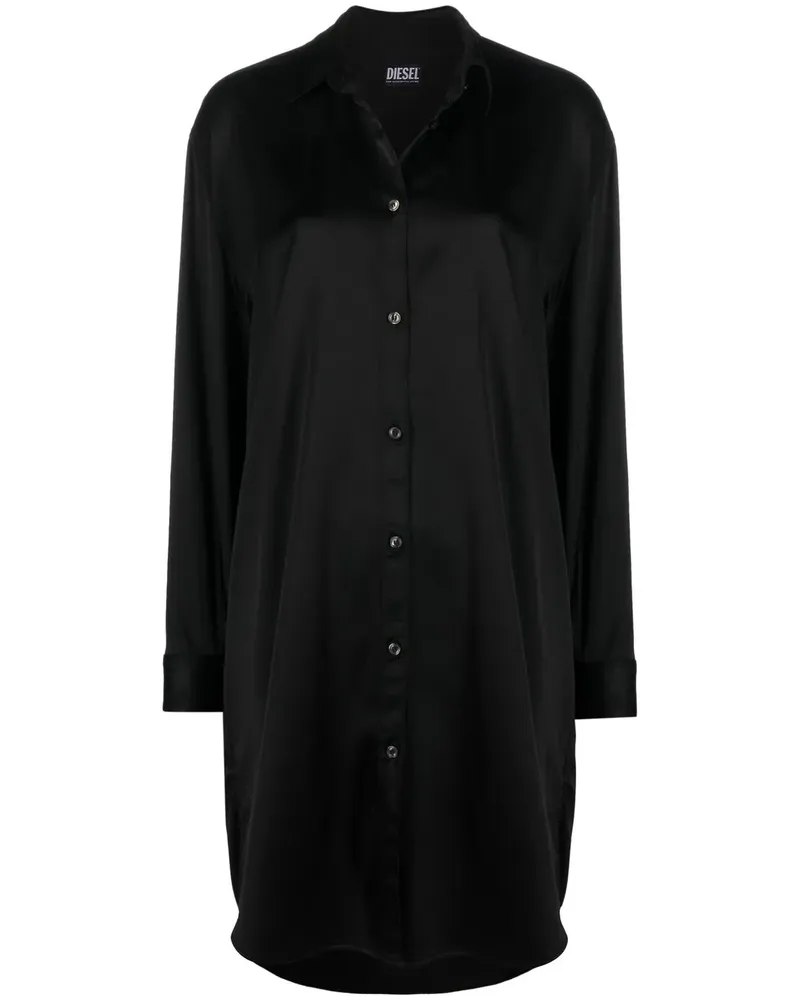 Diesel Hemdkleid mit Logo - Schwarz Schwarz