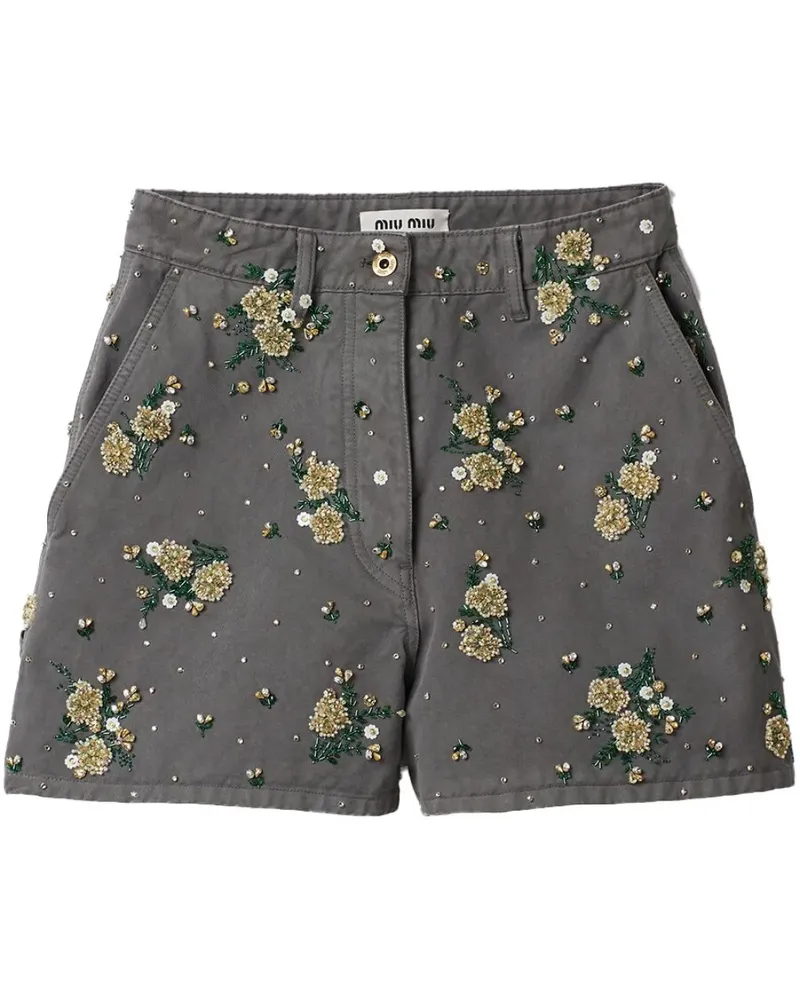 Miu Miu Bermuda-Shorts mit Verzierungen - Grau Grau
