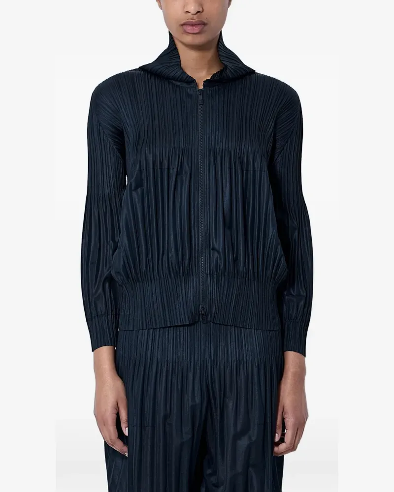 Issey Miyake pleated hooded jacket - Schwarz Schwarz