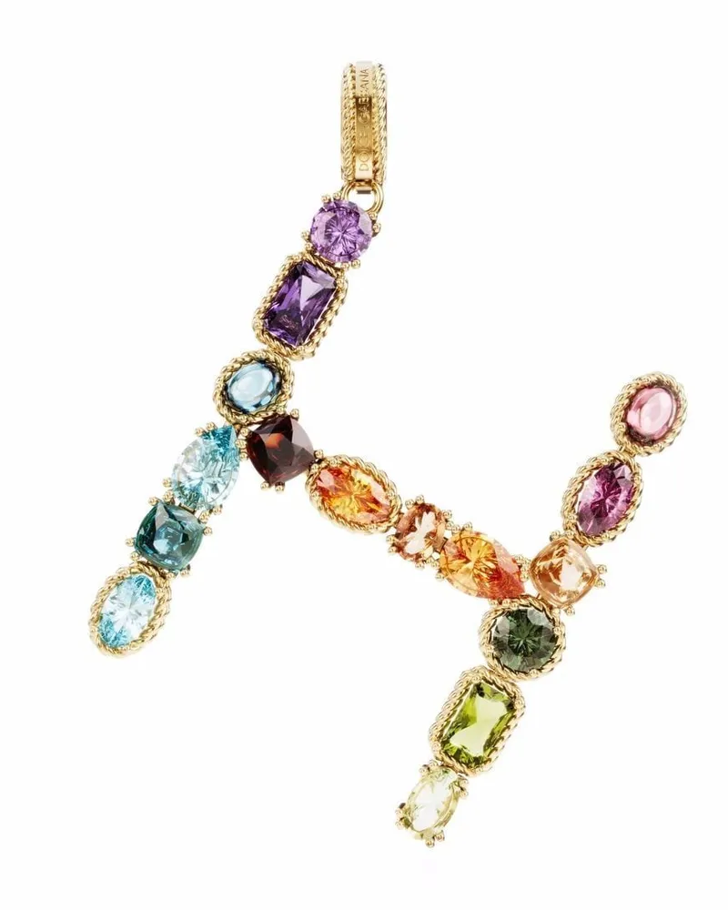 Dolce & Gabbana 18kt Gelbgoldanhänger mit Schmucksteinen Gold