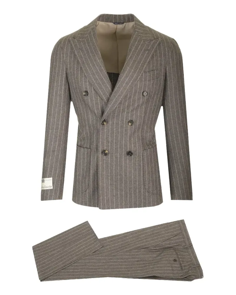 Al Duca D’Aosta 1902 double-breasted pinstripe suit - Grau Grau