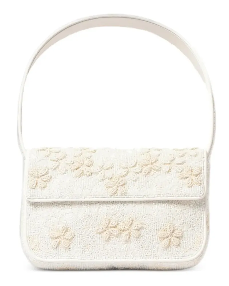 STAUD Tommy Schultertasche mit Blumenmuster - Weiß Weiß