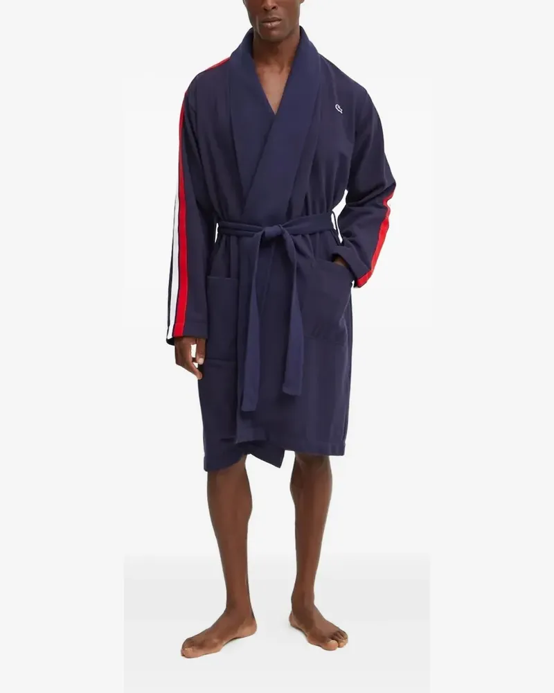 Lacoste Morgenmantel mit Seitenstreifen - Blau Blau
