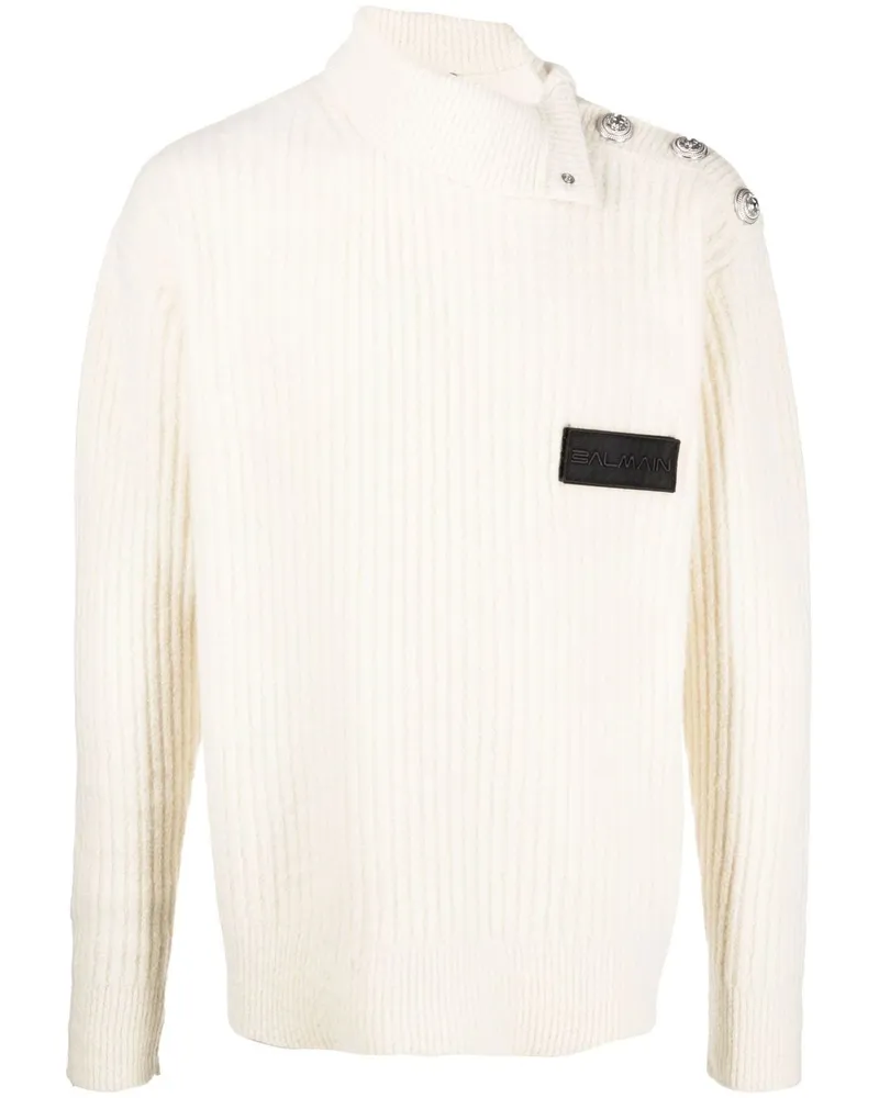 Balmain Pullover mit geprägten Knöpfen - Nude Nude