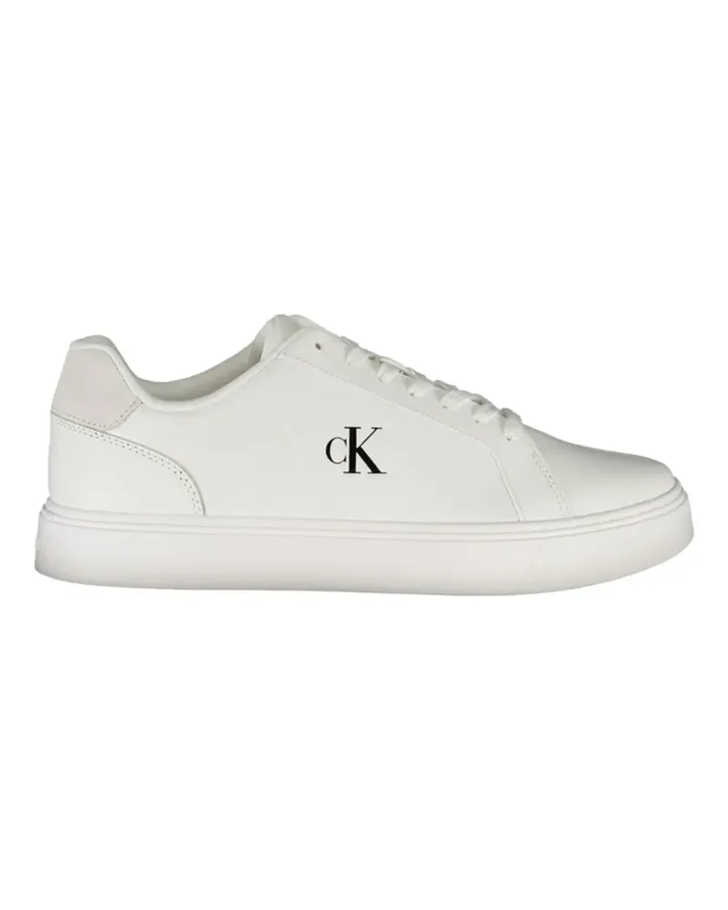 Calvin Klein logo-print leather sneakers - Weiß Weiß