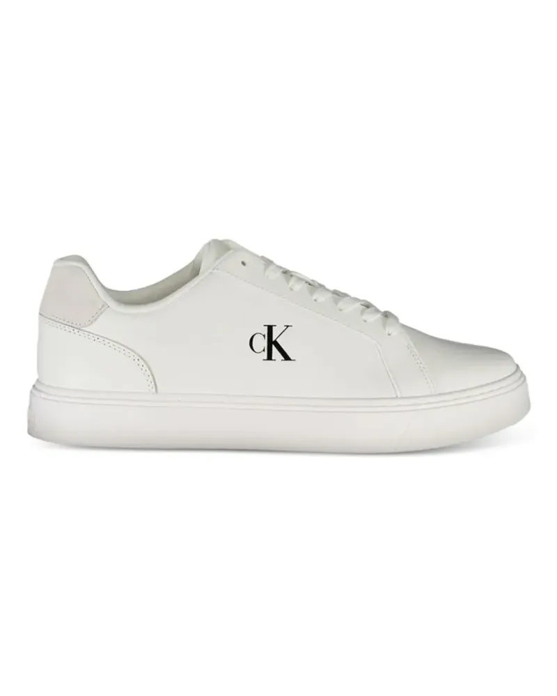 Calvin Klein logo-print leather sneakers - Weiß Weiß