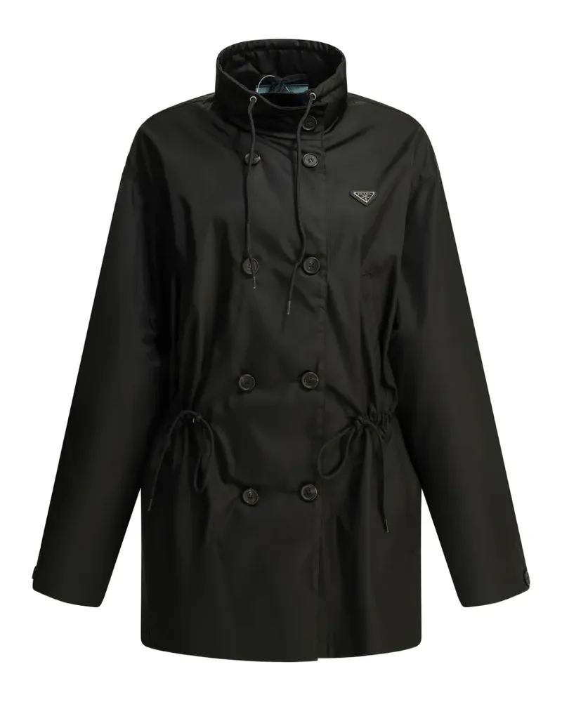 Prada double-breasted drawstring coat - Schwarz Schwarz