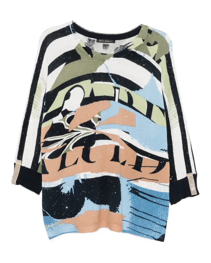 Betty Barclay Pullover mit abstrakten Print - Weiß Weiß