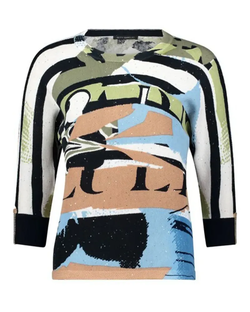 Betty Barclay abstract-print three-quarter sleeve sweater - Weiß Weiß