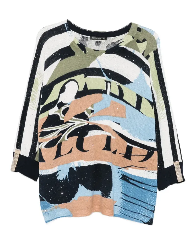 Betty Barclay Pullover mit abstrakten Print - Weiß Weiß