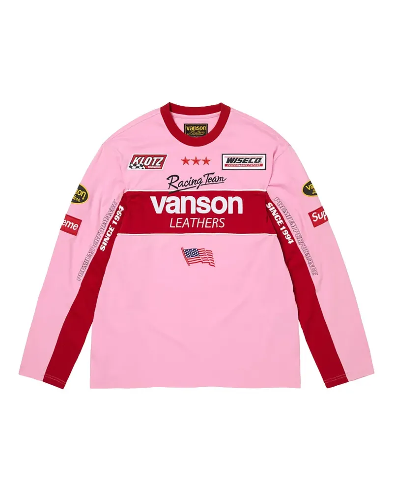 Supreme Being x Vanson Leathers Langarmshirt - Rosa Rosa