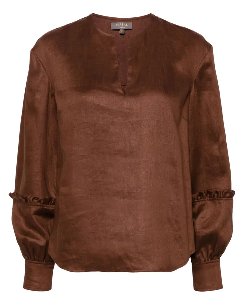N.Peal Sienna Leinenbluse - Braun Braun