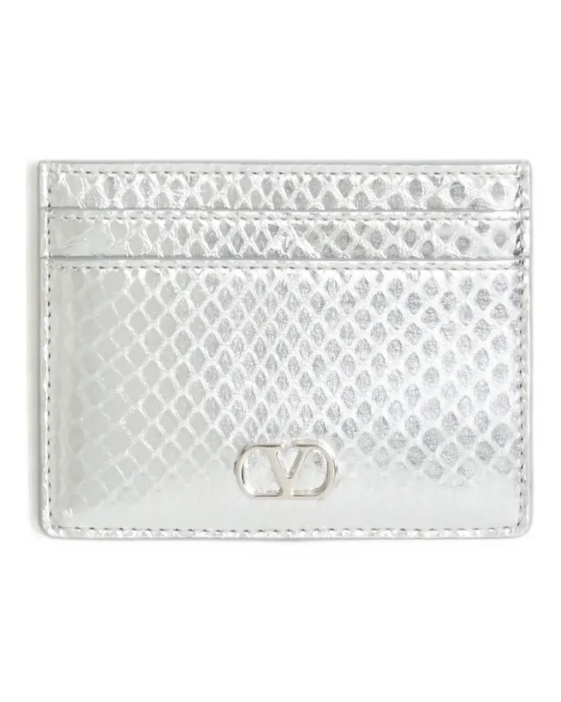 Valentino Garavani VLogo Signature cardholder in laminated ayers - Silber Silber