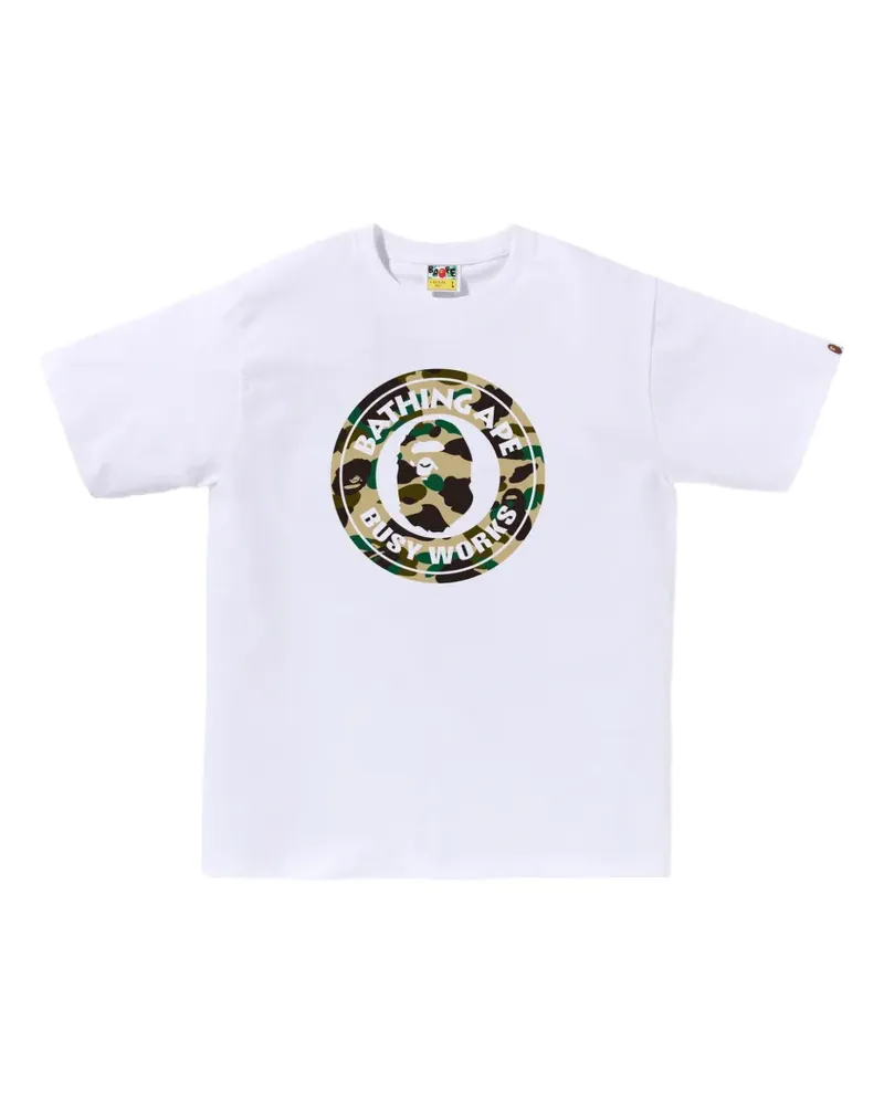 BAPE Busy Works camouflage-print T-shirt - Weiß Weiß