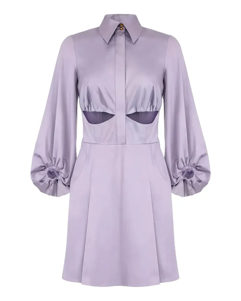 Elisabetta Franchi balloon-sleeves cutout mini dress - Violett Violett