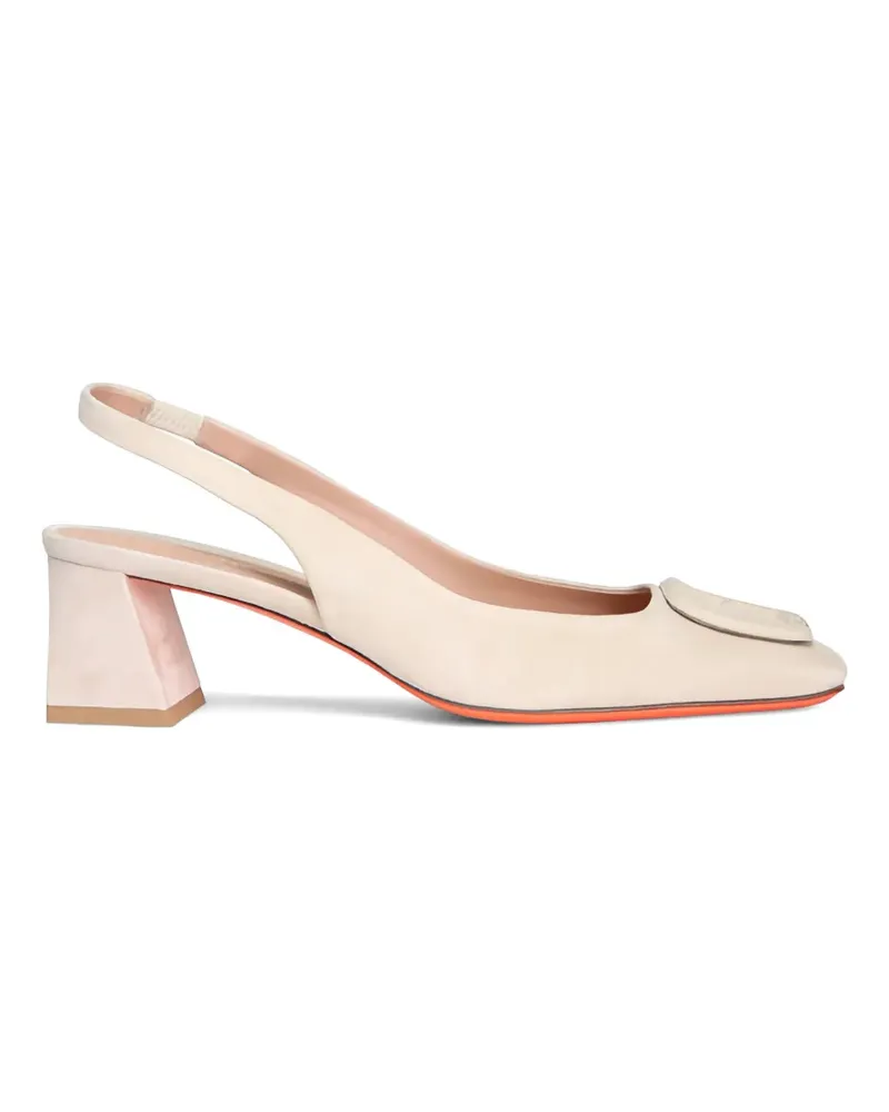 Santoni buckle-detail slingback sandals - Nude Nude