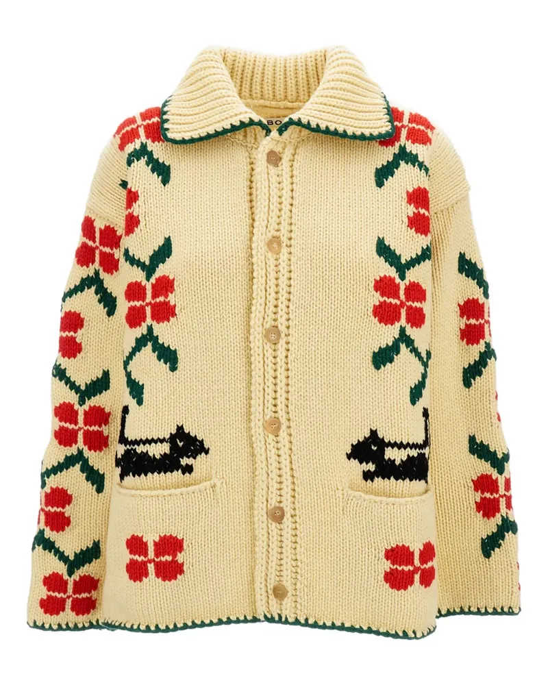 BODE Cardigan mit Intarsienmuster - Nude Nude