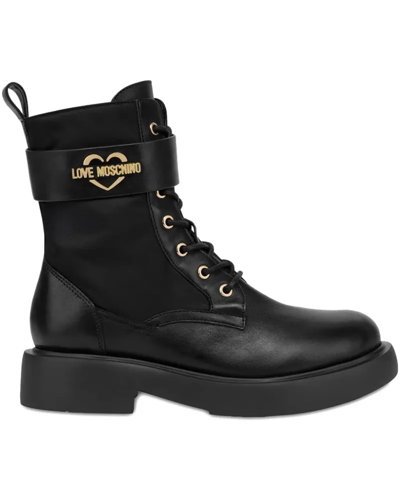Moschino Stiefel mit Schnürung - Schwarz Schwarz