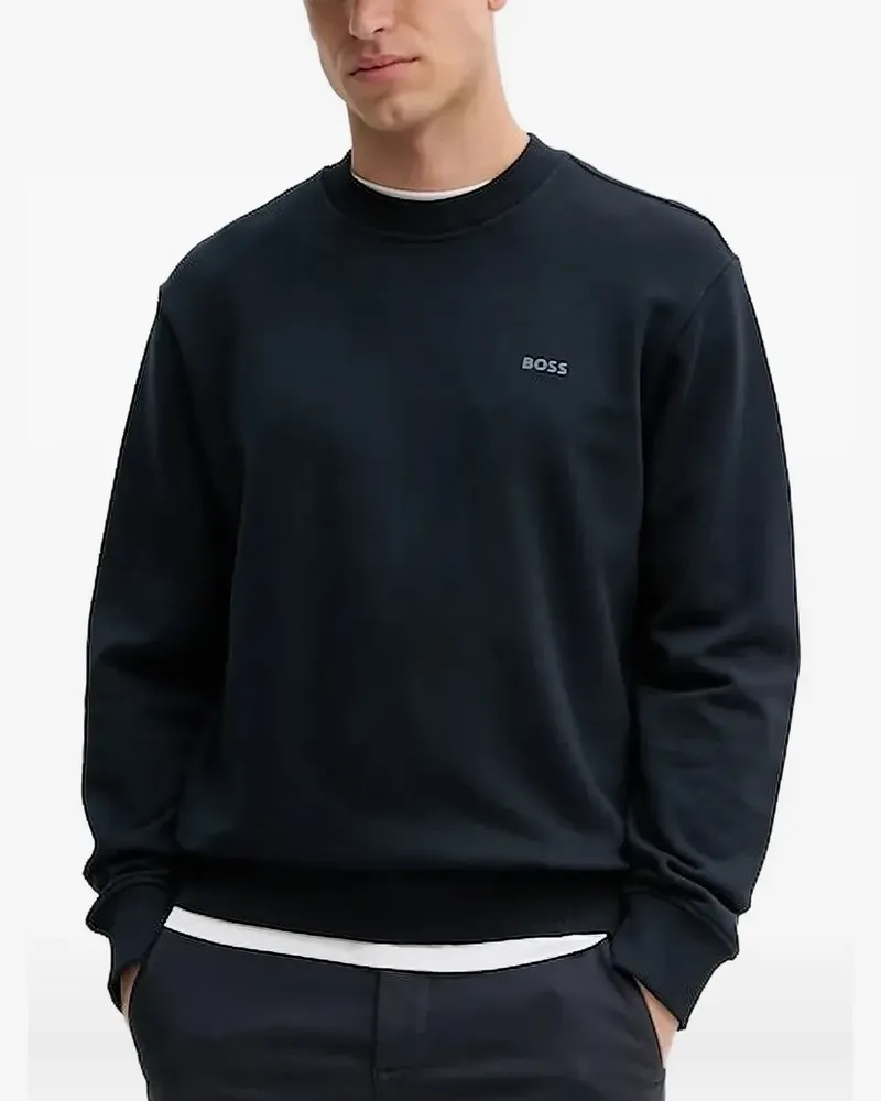 HUGO BOSS Sweatshirt mit Logo-Print - Blau Blau
