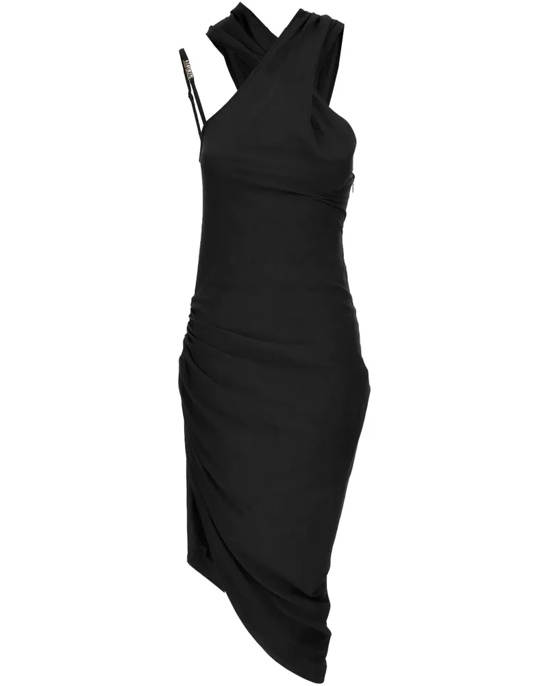 Versace Jeans Gerafftes Kleid - Schwarz Schwarz
