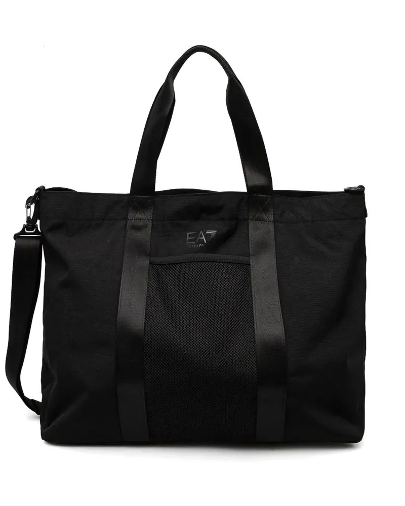 EA7 Schultertasche mit Logo-Print - Schwarz Schwarz