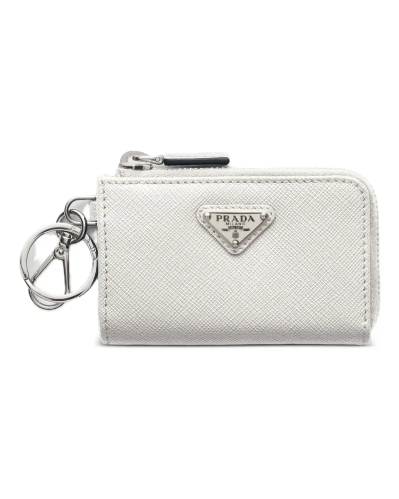 Prada Mini-Tasche aus Saffiano-Leder mit Schlüsselanhänger - Weiß Weiß