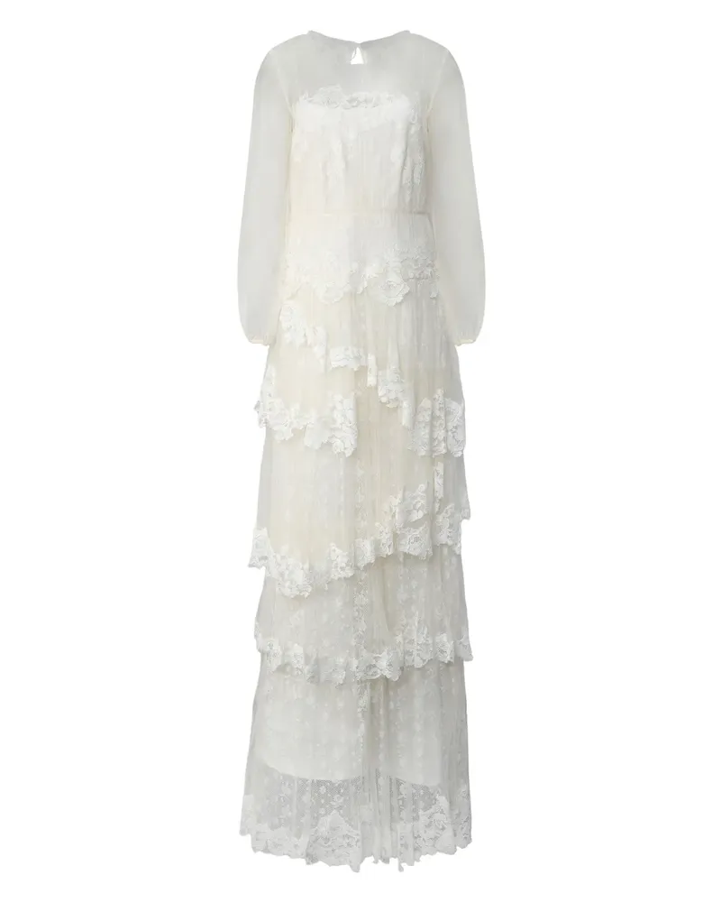Alberta Ferretti lace maxi dress - Weiß Weiß