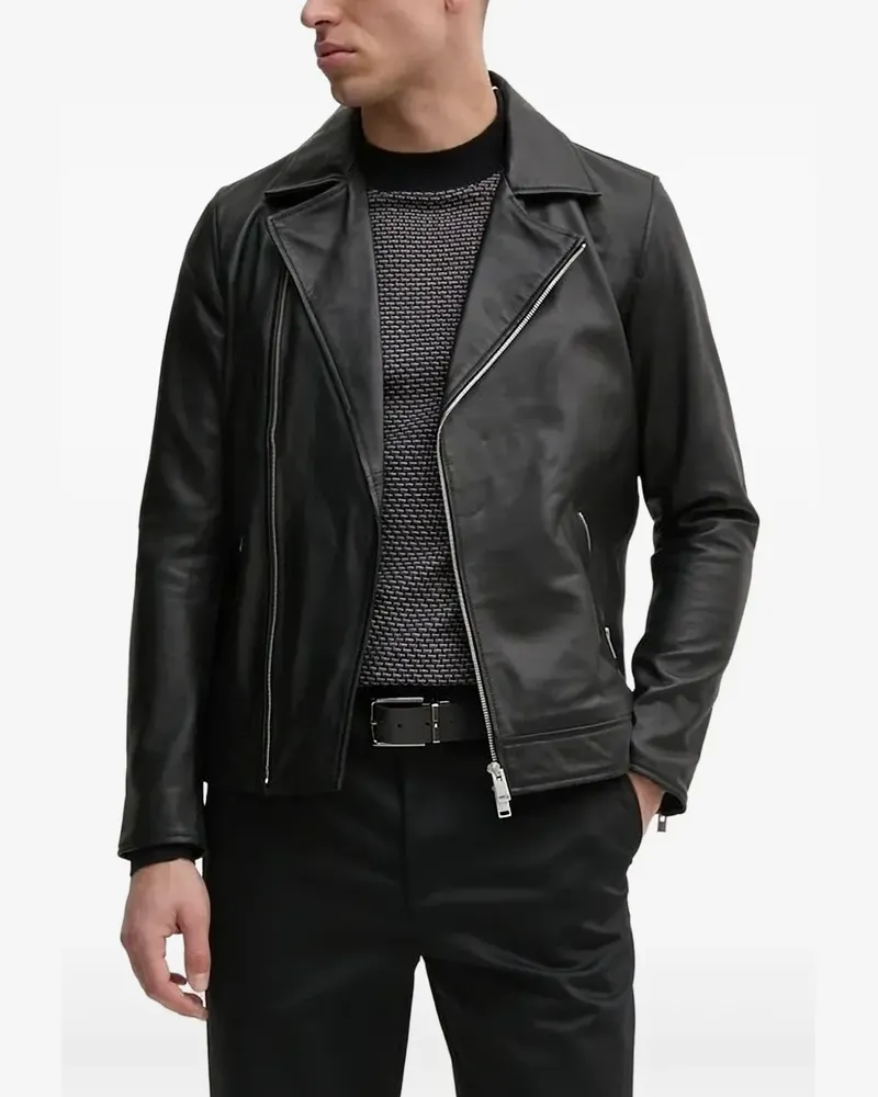 Liu Jo Asymmetrische Lederjacke - Schwarz Schwarz