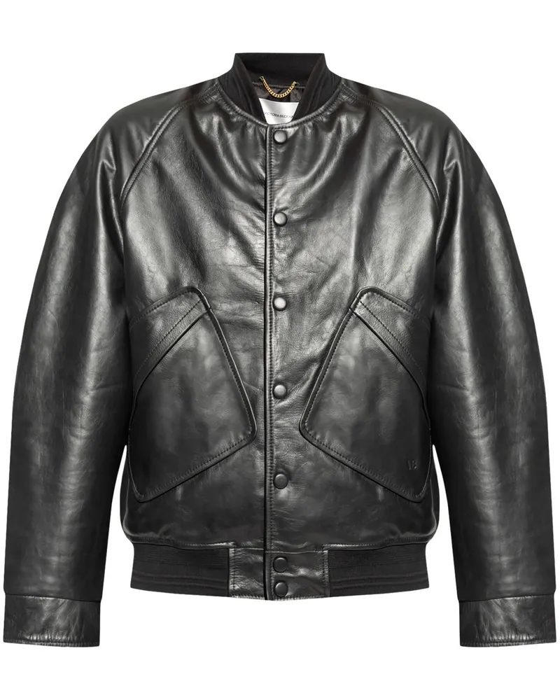 Victoria Beckham Klassische Lederjacke - Schwarz Schwarz