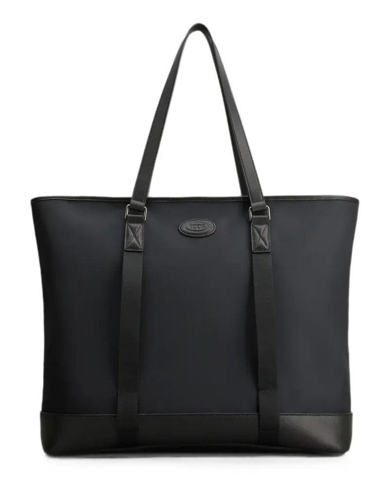 TOD'S logo-patch tote bag - Schwarz Schwarz