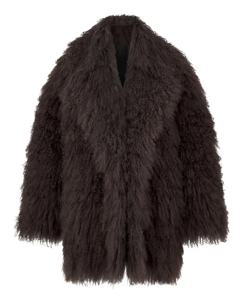 Simonetta Ravizza Shearling-Mantel - Braun Braun