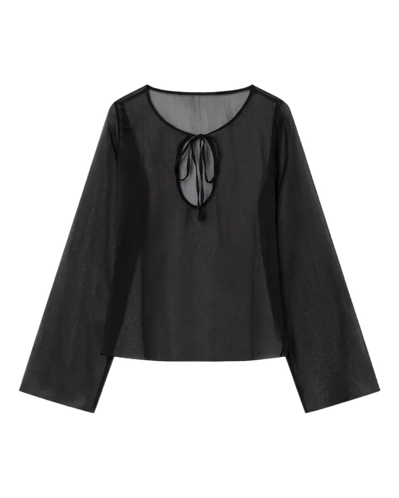 GIMAGUAS Delia Bluse mit Schleifenverschluss - Schwarz Schwarz