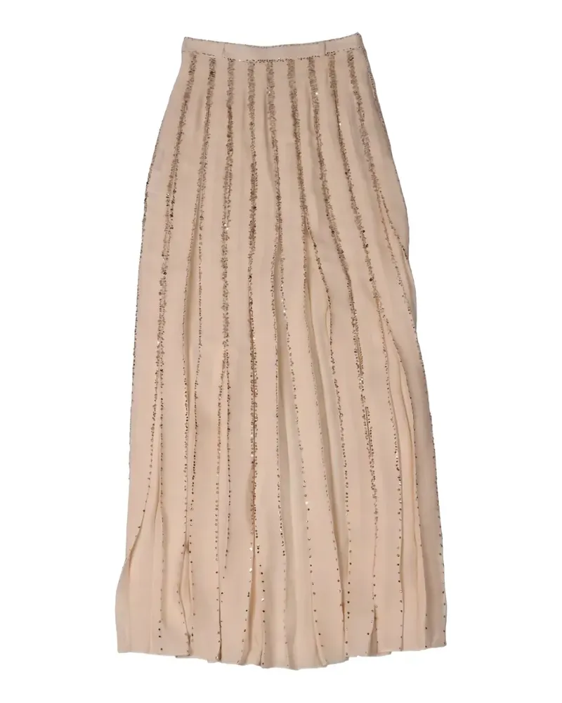 Valentino Garavani Faltenrock mit Pailletten - Nude Nude