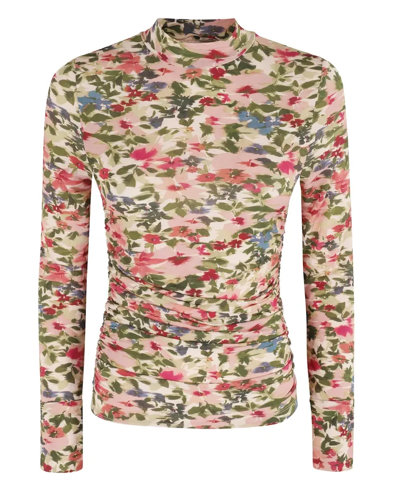 FARM Rio Ikat Tiny Flowers Oberteil mit Stehkragen - Rosa Rosa