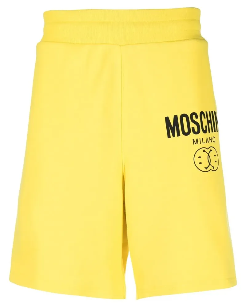 Moschino Joggingshorts mit Logo-Print - Gelb Gelb
